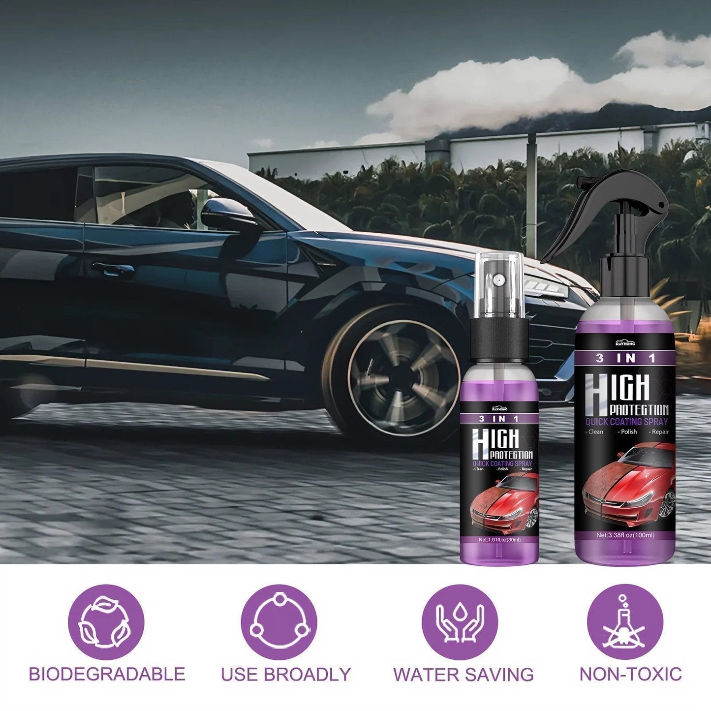 3 in 1 Ceramic Car Coating Spray🔥🔥Buy more, save more Trending Wish