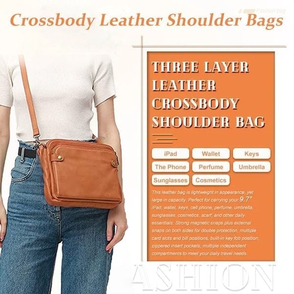 🔥Christmas Hot Sale 50% Off🔥Three-Layer Leather Crossbody Shoulder and Clutch Bag