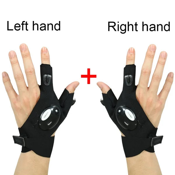 🔥Christmas Hot Sale 🔥LED Flashlight Waterproof Gloves-Practical Durable Fingerless Gloves