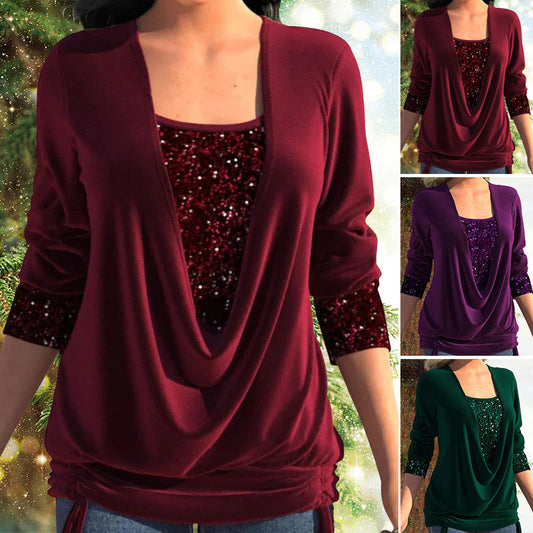 🔥Buy 2 free shipping🔥Women Long Sleeve Shirt with Sequins（50% OFF)