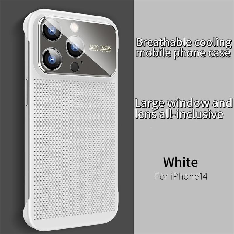 For iPhone 14 Borderless Big Window Cooling Phone Case