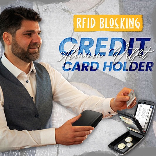 RFID Blocking Aluminum Wallet Credit Cards Holder