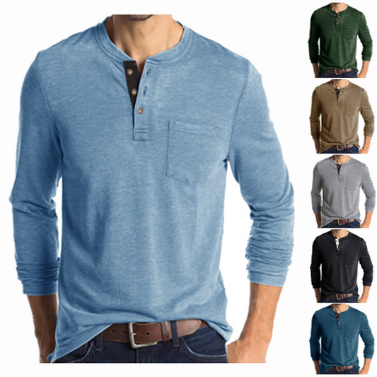 Men's Long Sleeve Fashion Round Neck T-Shirt