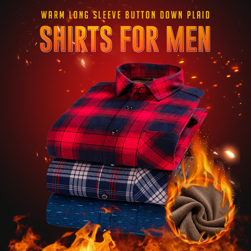 Warm Long Sleeve Button Down Plaid Shirts for Men (Buy 2 Free Shipping)
