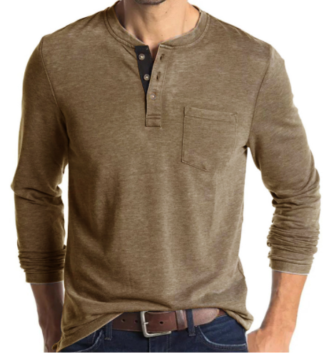 Men's Long Sleeve Fashion Round Neck T-Shirt