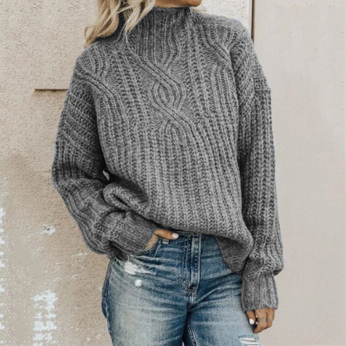 Ladies Turtleneck Twist Knit Sweater