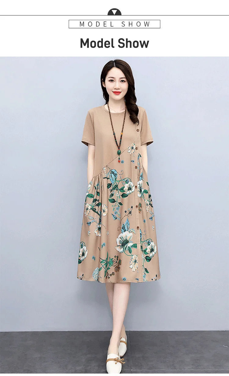 High-end Cotton and Linen Dress