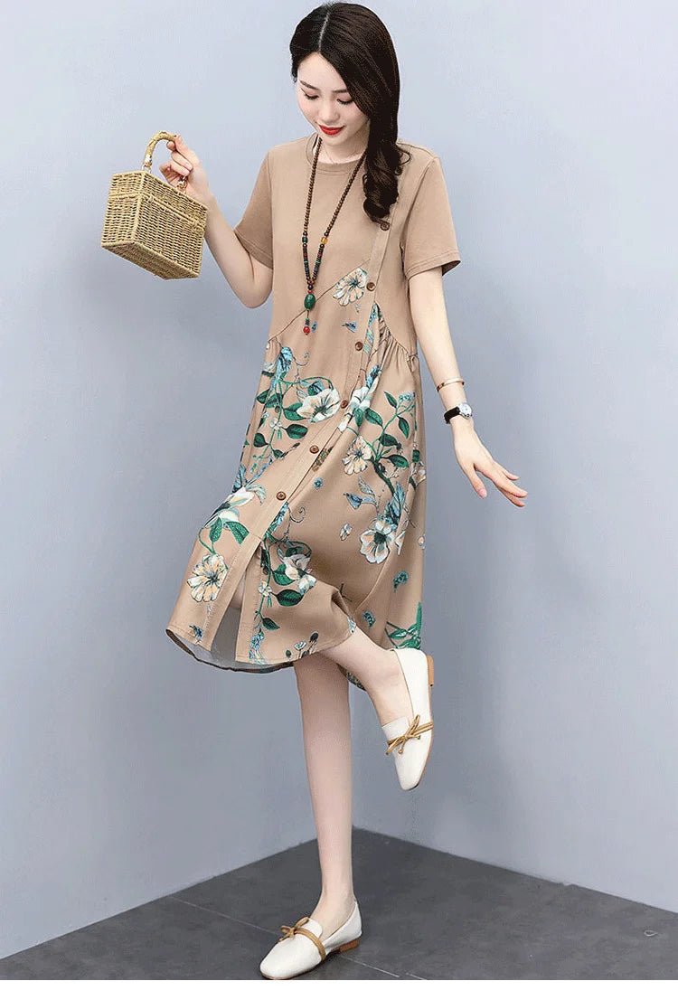 High-end Cotton and Linen Dress