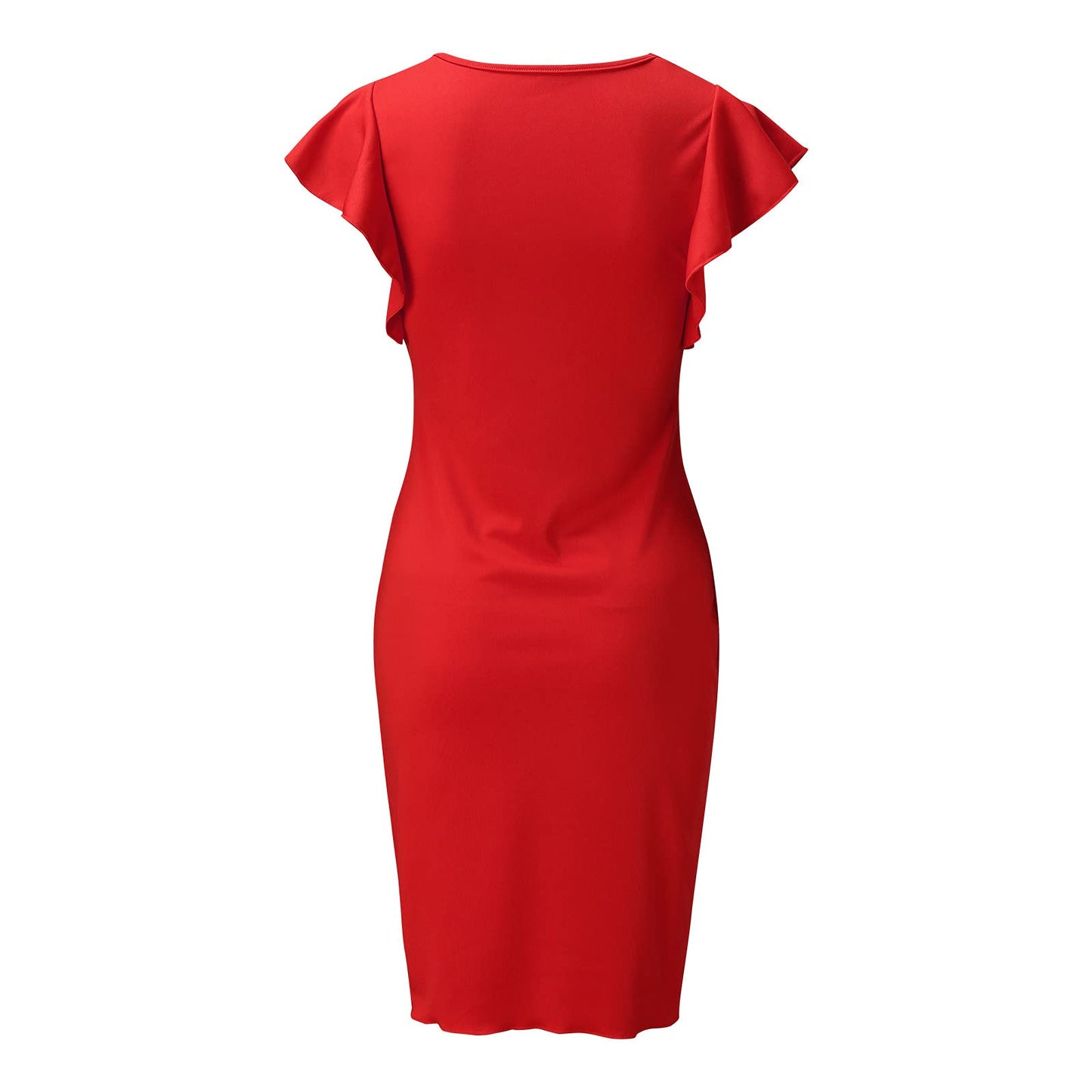 Women Casual Summer Sleeveless Strapless Women’s Shirt Dress-Red