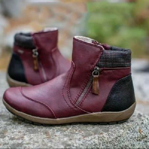 Women's Zipper Waterproof Ankle-Support Boots