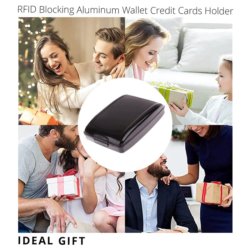 RFID Blocking Aluminum Wallet Credit Cards Holder