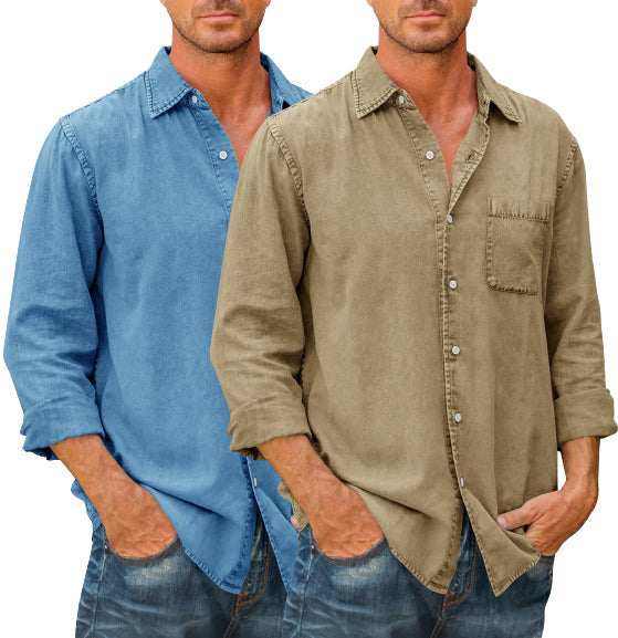 Men's High Quality Denim Shirts Long Sleeve-BUY 1 GET 1 FREE
