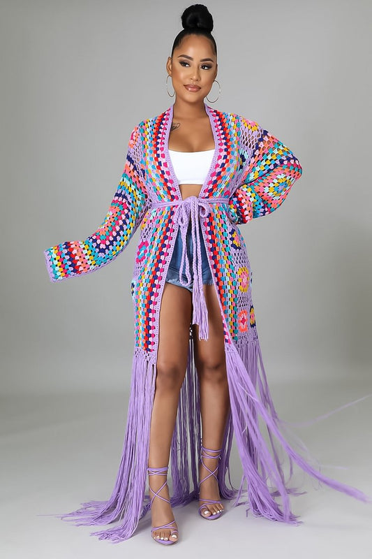 CARDIGAN HANDMADE CROCHET BEACH COVER UP COAT