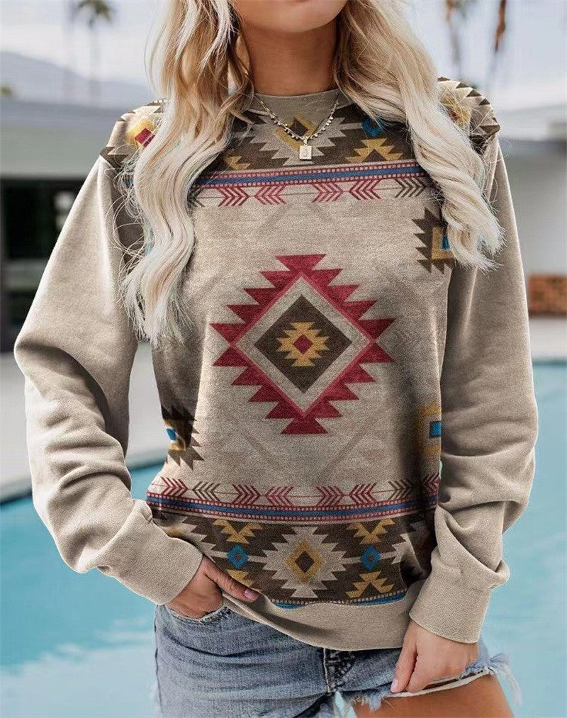 Winter New Women's Loose Print Oversize Sweatshirts