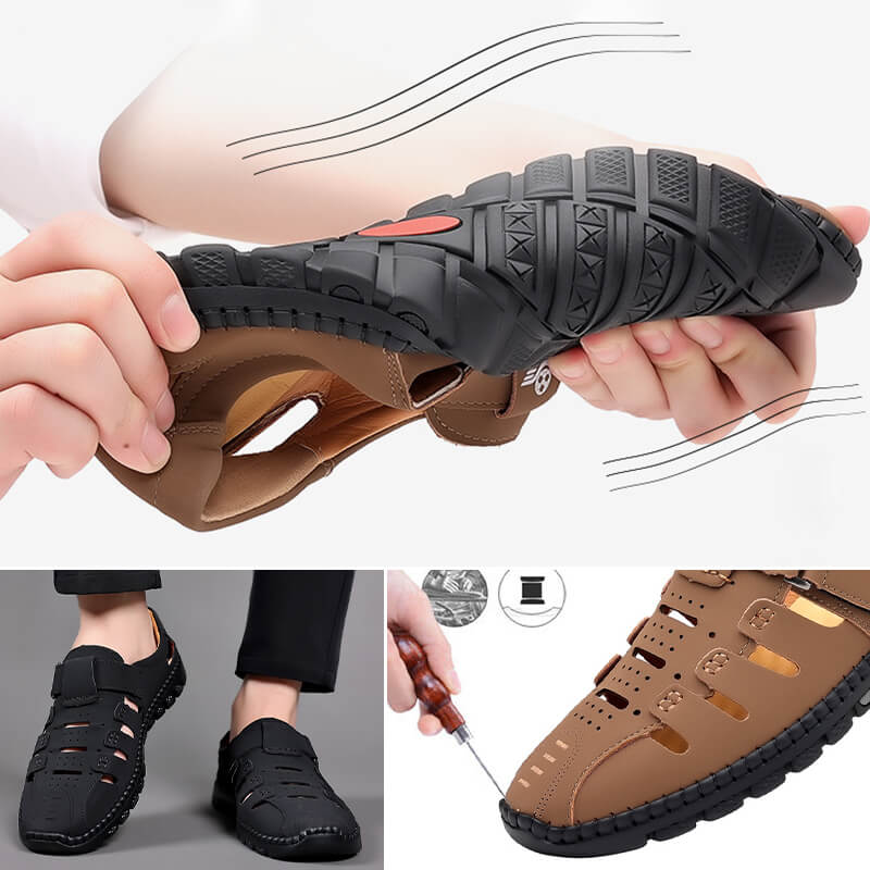 🔥Last Day Sale 49%🔥Stylish Leather Hollow Sandals