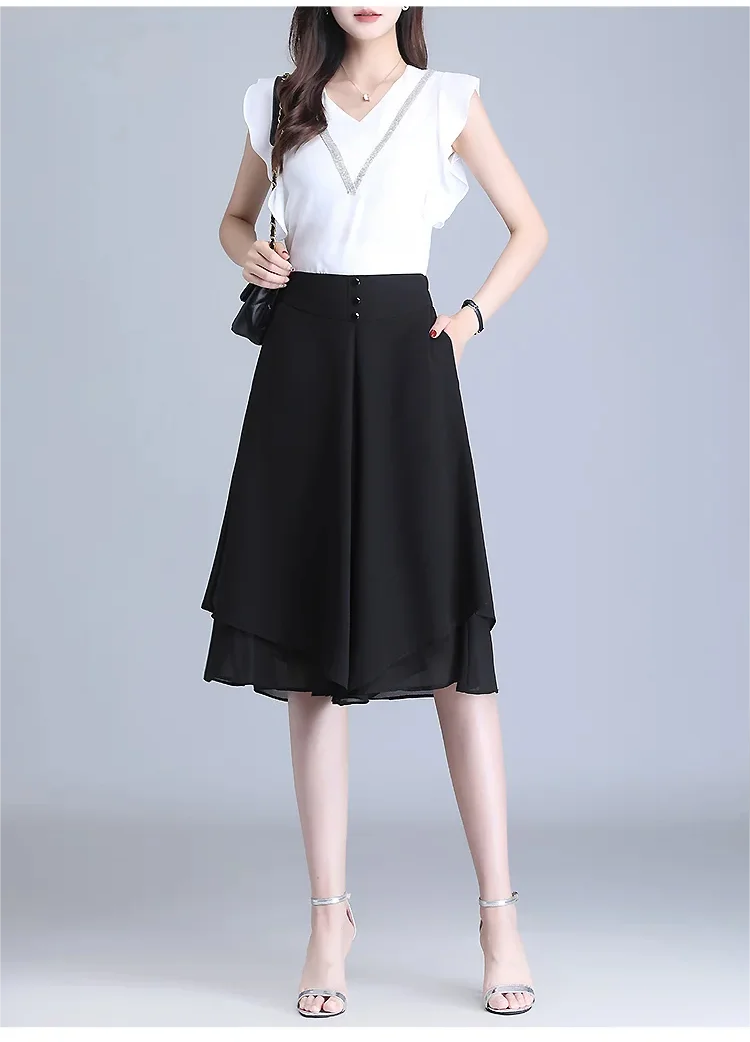 Chiffon pleated skirt