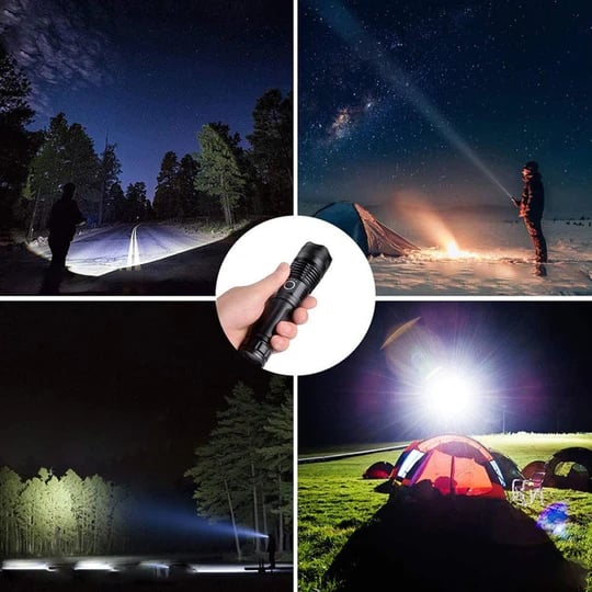 （LAST DAY SALE 49% OFF） LED Rechargeable Tactical Laser Flashlight 90000 High Lumens