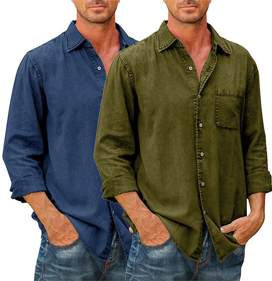 Men's High Quality Denim Shirts Long Sleeve-BUY 1 GET 1 FREE