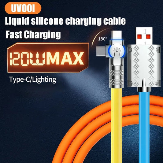 180 deegree Rotation 120W Super Fast Charging cable