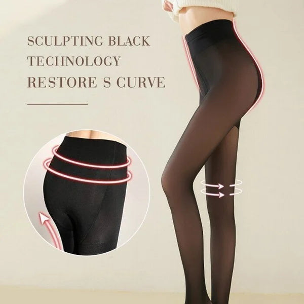 🔥2023 Winter Hot SALE🔥Flawless Legs Fake Translucent Warm Plush Lined Elastic Tights