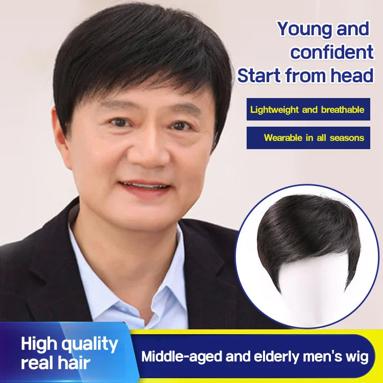 🔥Business Natural And Realistic Full Wig For Medium-elderly Men