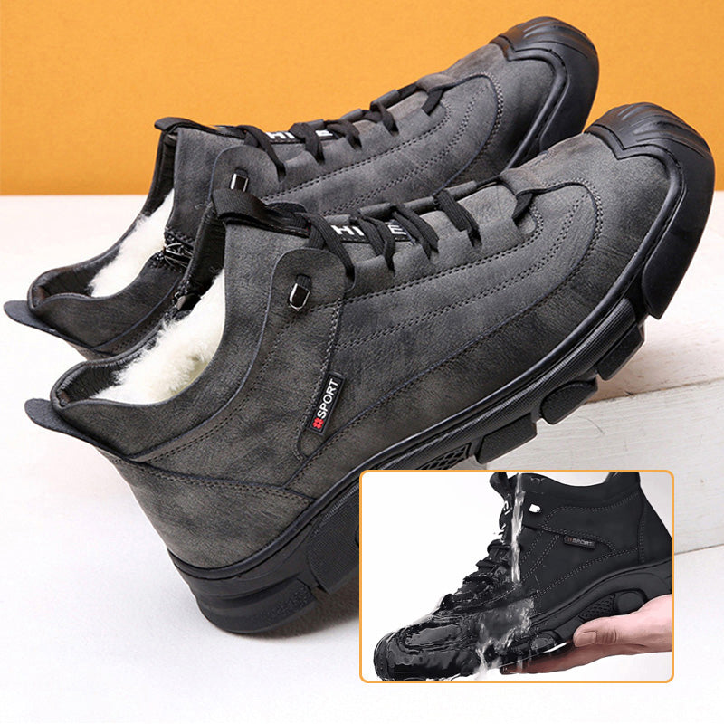 🎁[Winter Gift] Men's Faux Wool Lining Leather Sneaker